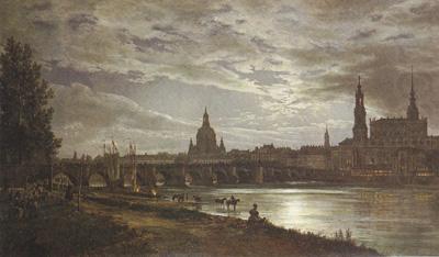Johan Christian Dahl View of Dresden in Full Moonlight (mk22) china oil painting image